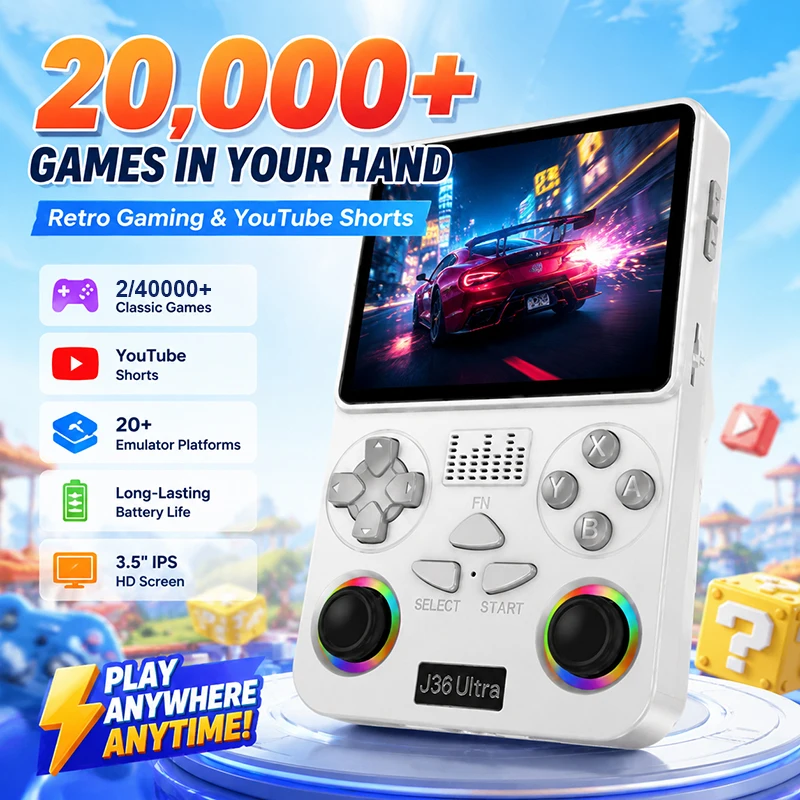 Gaming Console Youtube - J36 울트라 시스템 휴대용 콘솔, 2/40000개