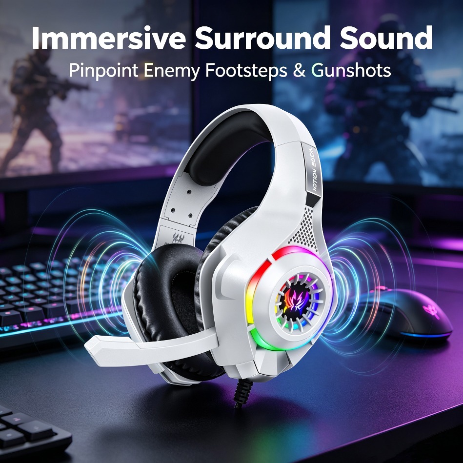 마이크가 장착된 PC 게이밍 헤드셋 RGB LED 오버 - Gaming Console Zone 리뷰 및 가격
