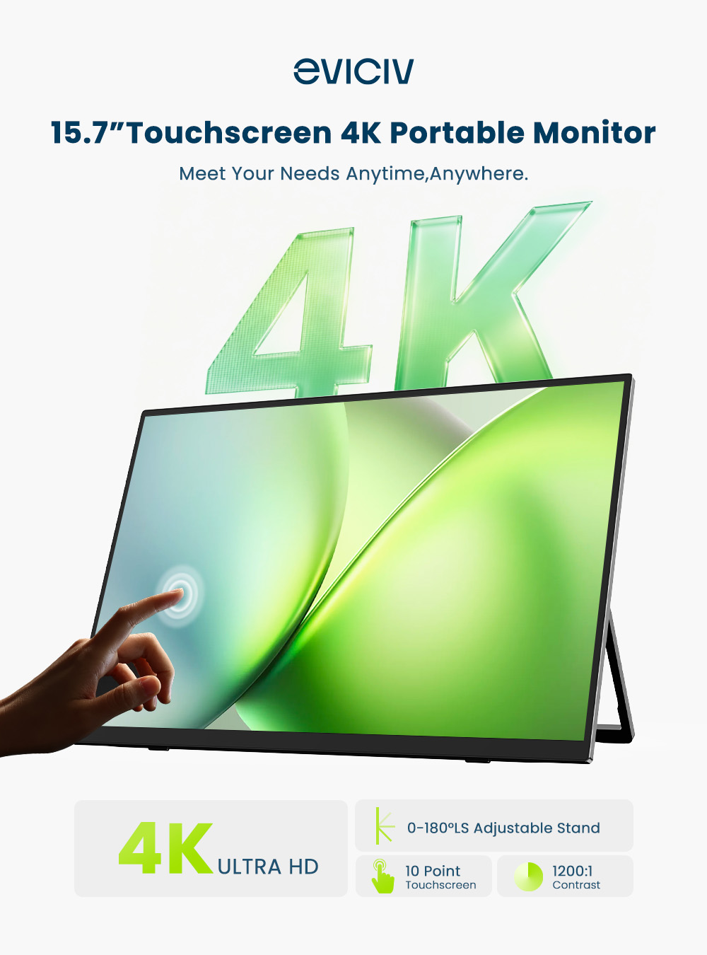 EVICIV 4K 휴대용 모니터 10포인트 터치 스크린 - Gaming Console And Monitor 리뷰 및 가격